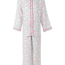 A Little Fable Kids White & Pink Cotton Printed Shirt With Pants-picture-21