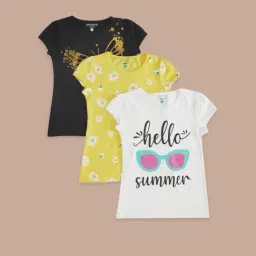 Pantaloons Junior Multicolor Cotton Printed T-Shirt (Pack of 3)-image-39