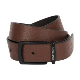 United Colors of Benetton Brown Leather Casual Belt for Men-picture-11