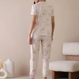 Sweet Dreams Summer Sand Regular Fit Printed Short Sleeves Nightsuit image 2