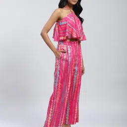 Label Ritu Kumar Pink Printed Top With Pants image 4