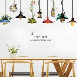 INDIAN ROYALS White & Green Hanging Lamp Design Printed Waterproof Wallpaper-picture-23