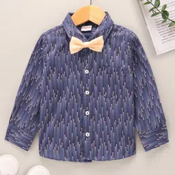 Babyhug Full Sleeves Digital Printed Party Shirt - Navy Blue-picture-19