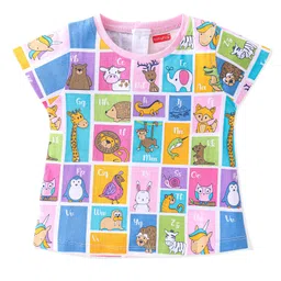 Babyhug Cotton Knit Half Sleeves T-Shirt Animal Print-Multicolour-picture-10