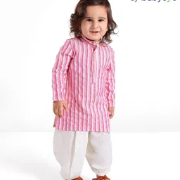 Babyoye Cotton Woven Full Sleeves Striped Kurta & Dhoti Set Multicolour-picture-34