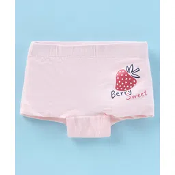 Bodycare Cotton Knit Hipster with Polka Dot & Strawberry Print Pack of 3 - White & Pink image 2
