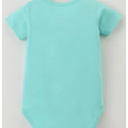 BLUSHES 100% Cotton Knit Halloween Theme Half Sleeves Spooky Text Printed Onesie - Sea Green image 3