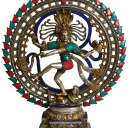 Exotic India Brown Nataraja Brass Idol Showpiece-image-49