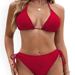 haadiya store NVYARI Halter-Neck Swim Bikini Set-picture-28
