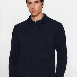 Trendyol Men Self Design Full Sleeves Pullover-image-52