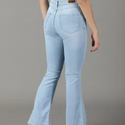 showoffff SHOWOFF Light Blue Distressed Relaxed Fit High Rise Jeans image 2