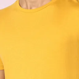 Ajile by Pantaloons Mustard Cotton Slim Fit Lounge T-Shirt image 5