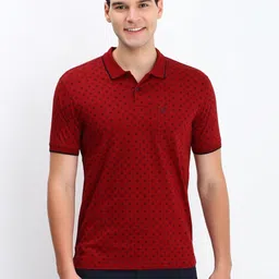 Allen Solly Men Conversational Printed Polo Collar Cotton T-shirt-picture-33