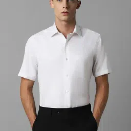 Louis Philippe White Cotton Regular Fit Checks Shirt-picture-41