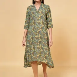 Rangmanch by Pantaloons Green Printed A Line Kurta-picture-11