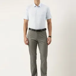 Peter England Blue Cotton Regular Fit Checks Shirt image 5