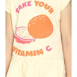 Kiddopanti Kids Beige Printed T-Shirt with Shorts image 5