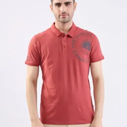 Spykar Brick Red Cotton Regular Fit Graphic Print T-Shirt-picture-20