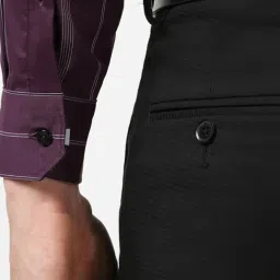 Van Heusen Purple Cotton Slim Fit Striped Shirt image 5