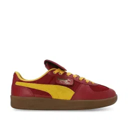 Puma Unisex HARRY POTTER Palermo Hairy Suede Formstrip Dark Crimson & Yellow Sizzle Sneakers image 1