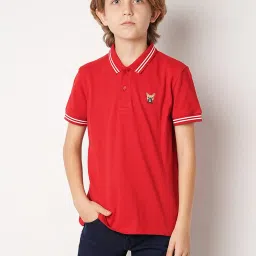Jack & Jones Junior Red Solid Polo T-Shirt image 1
