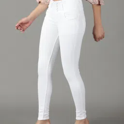 showoffff SHOWOFF White Skinny Fit High Rise Jeans image 3