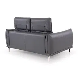 Durian Modern Dark Grey Leather 2 Seater Sofas image 4