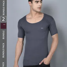 Dollar Bigboss Assorted Cotton Regular Fit Vest - Pack Of 2 image 1