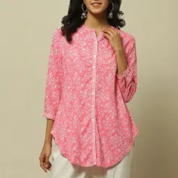 Rangriti Pink Printed Tunic image 1