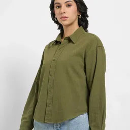 People by Pantaloons Green Casual Shirt image 1
