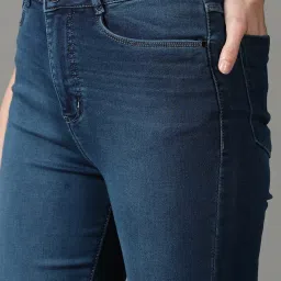 showoffff SHOWOFF Navy Regular Fit High Rise Jeans image 5