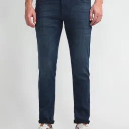 arrow sport Arrow Sports Blue Cotton Slim Fit Jeans image 1