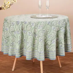 Fabindia Coramandel Turquoise Cotton Curtains image 1
