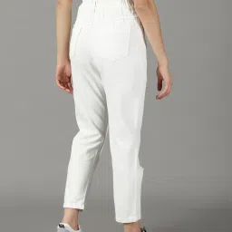 showoffff SHOWOFF White Distressed Relaxed Fit High Rise Jeans image 2