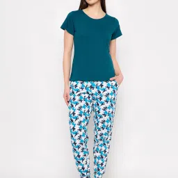 Clovia Multicolor Printed Top With Pyjamas image 1