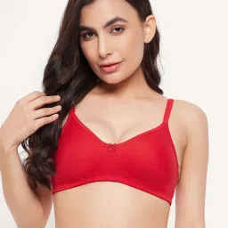 Clovia Red Cotton Everyday Bra image 1