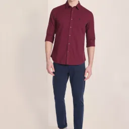 U.S. Polo Assn. Maroon Cotton Regular Fit Shirt image 5