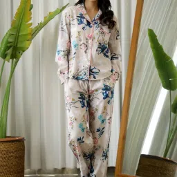 SAY Beige Printed Pyjamas Set image 1