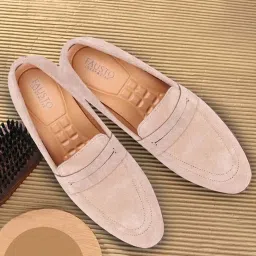 Fausto Men's Beige Casual Loafers image 1