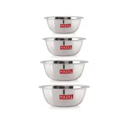 HAZEL Silver Stainless Steel Mixing Bowl - Set of 4 (1.1L) image 1