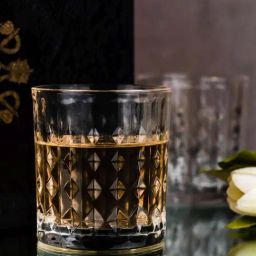Goodhomes Transparent Glass Diamond Embossed Whisky Glasses (320 ml) - Set of 6-picture-42