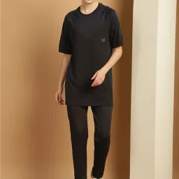Vimal Jonney Black Printed T-Shirt & Track Pants Set image 1
