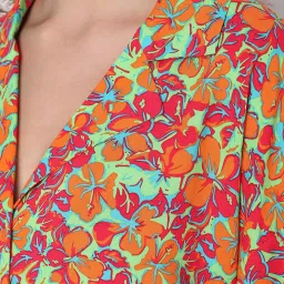 Vero Moda Multicolor Viscose Floral Print Crop Shirt image 5