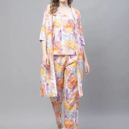 TAG 7 Multicolor Printed Top & Pant With Shrug Set-picture-20