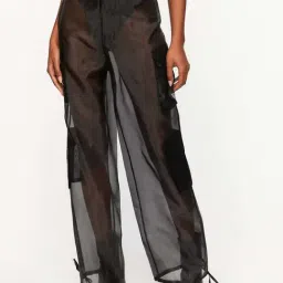 Forever 21 Black Cotton Flared Pants-image-77
