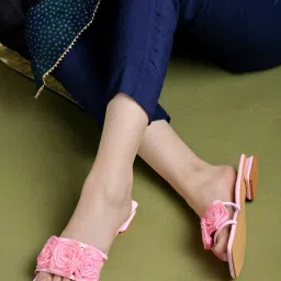 Shoetopia Women's Pink Casual Sandals image 1