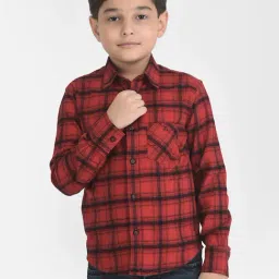 Crimsoune Club Kids Red Checks Shirt-image-47