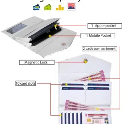 Bellissa White & Grey Printed Bi-Fold Wallet for Women image 5