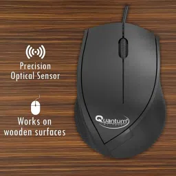 Quantum QHM251h 3-Button & 1 Scroller, USB 2.0 Wired Optical Mouse (Black) image 5