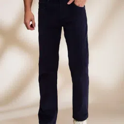 Being Human Navy Blue Cotton Regular Fit Solid Jeans-image-51